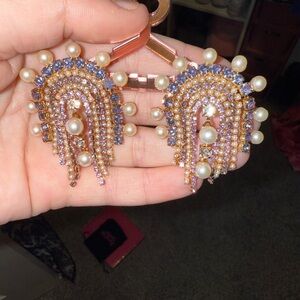 Elegant Pearl and Crystal Earrings